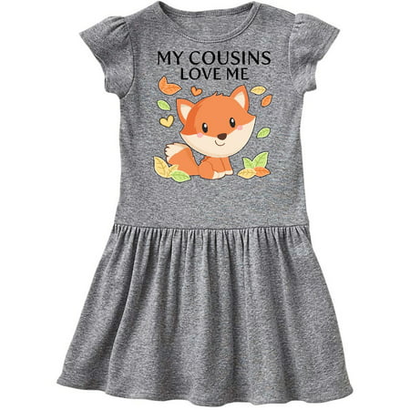 

Inktastic My Cousins Love Me- little fox Gift Toddler Girl Dress
