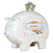 My Bambino Asymmetrical Pig Piggy Banks & Money Jars White/Blue
