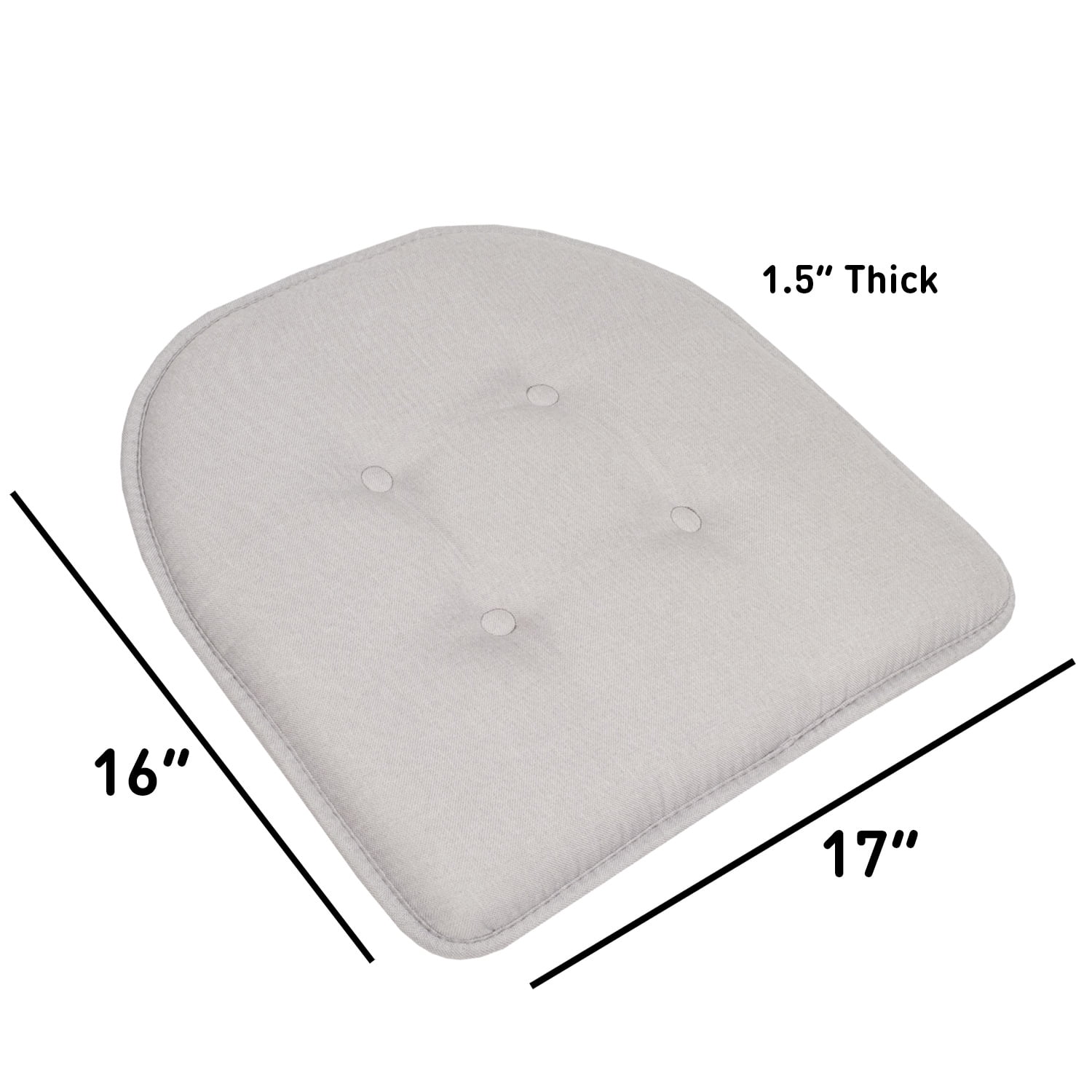 Augld 14x14 Metal Chair Cushion Set of 2 Memory Foam School Chair Cushion  Small U Shape Seat Cushion Beige