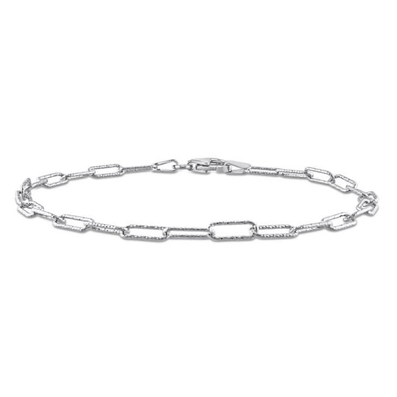 AMOUR 3mm Fancy Paperclip Chain Bracelet In Sterling Silver, 9 In