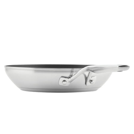 KitchenAid 3-Ply Base Stainless Steel Nonstick Frying Pan, 9.5-Inch, Brushed Stainless Steel - Brushed Stainless Steel