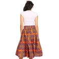 thumbnail image 2 of Sakkas Celine African Dutch Ankara Wax Print Full Circle Skirt - 8-Orange/turq - One Size Regular, 2 of 5