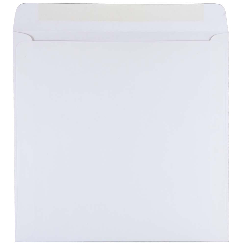 JAM Paper 12.5 x 12.5 Large Square Invitation Envelopes, White, 50/pack