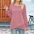 thumbnail image 1 of MKLEKYY Hauts d'Hiver pour Femmes 2024 Chandails en Molleton à Col Rond pour Femmes Chemises à Manches Longues Ourlet Hauts d'Automne, 1 of 4