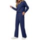 thumbnail image 1 of Conjuntos de Dos Piezas para Mujer, Moda de Otoño 2025, Pantalones Anchos, Conjunto de Estar por Casa, para Viajes y Vacaciones. Azul Oscuro S, 1 of 9