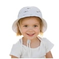 thumbnail image 3 of felwors Sun Protection Hat Toddler Girls Wide Brim Summer Outdoor hat Cotton Baby Bucket Hat with Strap, 3 of 7