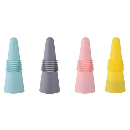

HomeLife 1/4 Pcs Bottle Cork Silicone Great Seal Leakproof Screw Texture No Odor Resuable Elastic Universal Fresh-keeping Champagne Wine Beer Bottole Stoppers
