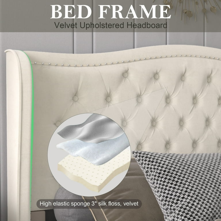 Nathaniel Home Jennifer Velvet Upholstered Tufted Bed Nathaniel Home Jennifer Velvet Upholstered Tufted Bed