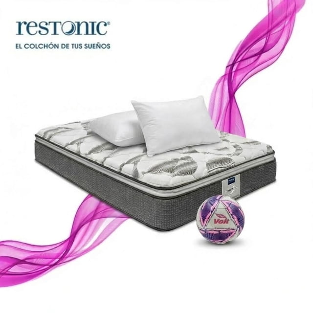 Colchón Matrimonial Restonic Ortopédico Ultra Confort + 2 Almohadas Restonic + Balón Voit