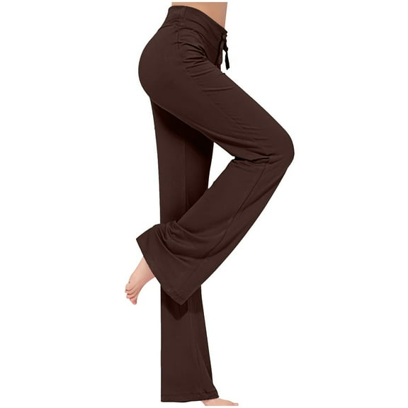 iHPH7 Yoga Pants Yoga Trouser Pants for Women Running Leggings for Women Flare Pants for Women High Waisted Sweatpants for Women Bootcut Yoga Pants Womens Yoga Pants with Pockets Coffee L