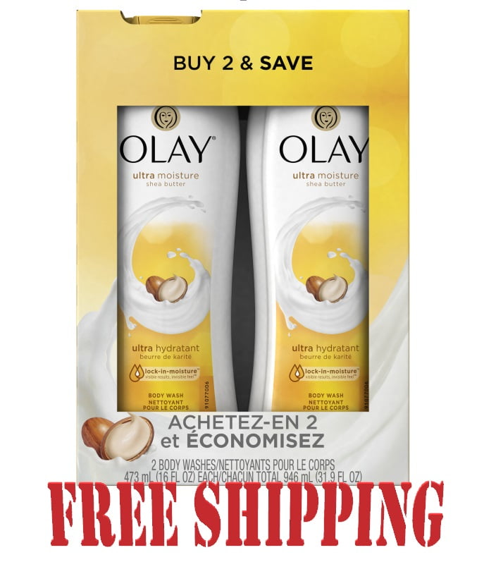 Olay Ultra Moisture Shea Butter Body Wash, 2x16 oz (Twin Pack)
