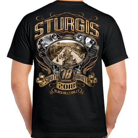 Engine Shift - Biker Life 2018 Sturgis Black Hills Rally Main Street Engine T-Shirt