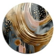 thumbnail image 2 of Designart "Marble Expression Gold and Black VI" Abstract Marble Metal Round Wall Decor, 2 of 5