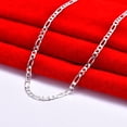 thumbnail image 2 of Collar De Plata Esterlina 925 3,5 Mm Cadena Para Hombres Figaro Extendido Pareja Colgante Suéter Regalo, 2 of 4