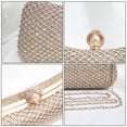 thumbnail image 3 of Bolso de mano con diamantes de imitación y cierre de cristal, utilizado para bolsos de noche en bodas y fiestas., 3 of 5