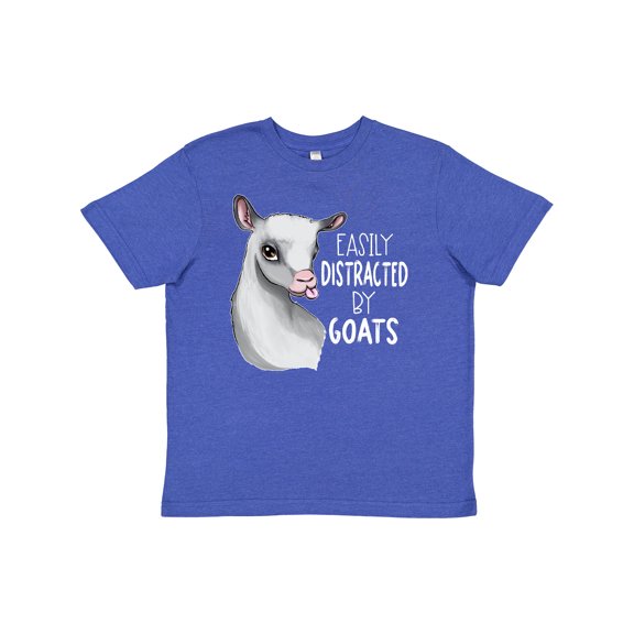 Inktastic Easily Distracted by Goats Cute Goat Youth T-Shirt