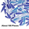 thumbnail image 3 of Uxcell Azulejo de Mosaico de Cerámica, Aproximadamente 200g de Bloque de Mosaico en Forma de Gota de Flor para Manualidades, Azul Profundo Mezclado, 3 of 6