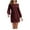Wine, variant on Kmdttou Fashion Women Spring Sexy Casual Round-Neck Solid Long Dress,Women's Long Dresses Flowy Maxi for Beach