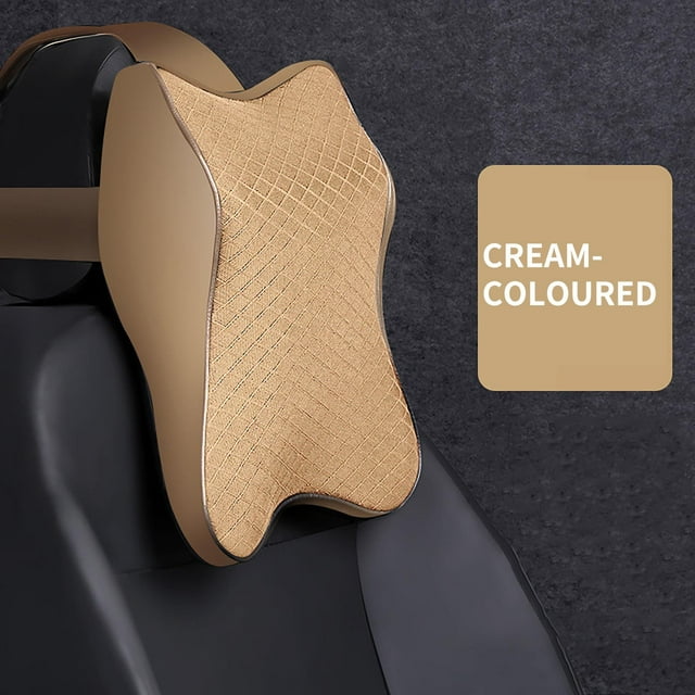 Feltree Ergonomic Car Seat Neck Pillow Memory Foam Headrest Support Cushion Machine Washable Cover for Comfortable Driving