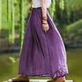 thumbnail image 2 of MORTTIC Maxi Skirt for Women Vintage Loose Fit with Pockets Elegant & Casual Solid Color Skirt for Spring/Summer, 2 of 6