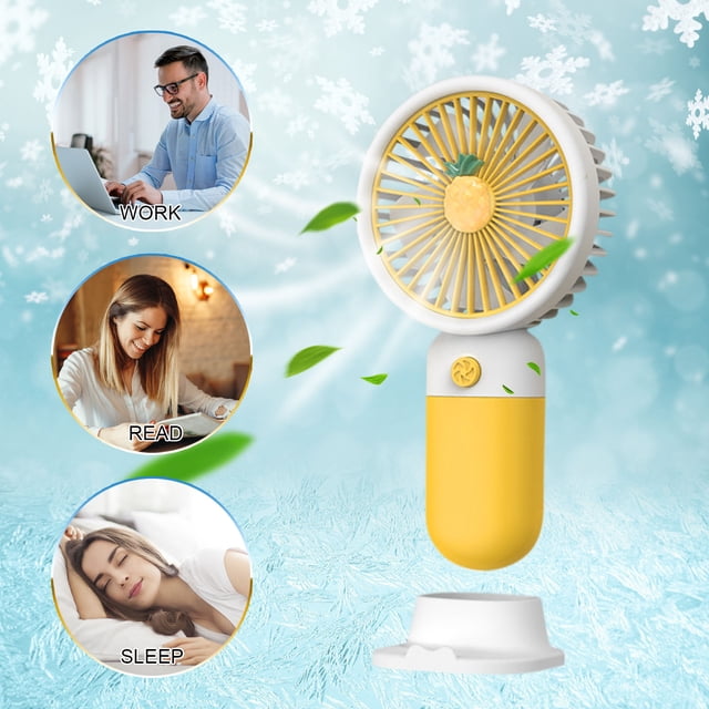 Ventilador portátil de mano - Mini ventilador personal recargable por USB para escritorio, oficina, casa, viajes y exteriores