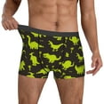 thumbnail image 2 of Kdxio Men's Boxer Briefs with Cute Cartoon Dinosaurs Green Silhouette Pattern Print - Comfortable and Breathable Underwear for Everyday Wear, 2 of 7
