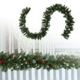 thumbnail image 2 of 5FT Christmas Garland with Red Berries Snow Pine Cones Artificial Pine Garland for Indoor Outdoor Christmas Decorations Mantel Staircase Doorway Holiday Decor, 2 of 9