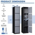 thumbnail image 3 of MIIIKO 71" Metal Locker Steel Storage Cabinet with 4 Doors for Office School Gym Metal Storage Locker Cabinets for Employees Students Steel Locker, 3 of 8