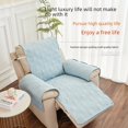 thumbnail image 3 of Customizable Khaki Diamond-Stitched Sofa Cover with Footrest Pad - 55x200CM Non-Slip Dustproof Protector for Single-Seater Recliners, Luxury Four-Season Living Room Decor Cushion, 3 of 6