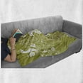 thumbnail image 6 of Sea Shells Soft Flannel Fleece Blanket, Abstract Swirl and Floral Elements Seahorse Silhouette Pattern Tropical, Cozy Plush for Indoor and Outdoor Use, 70" x 90", Yellow Green White, by Ambesonne, 6 of 6