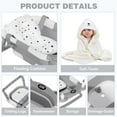 thumbnail image 4 of Collapsible Baby Bathtub for Newborn with Thermometer & 1 Hooded Towel & 1 Soft Floating Cushion,Portable Travel Bathtub with Drain Hole, Durable Foldable Baby Tubs for Infants to Toddler, 4 of 7
