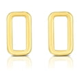 thumbnail image 2 of 14K Yellow Gold Polish Open Rectangle Studs With Earring Backs, 2 of 4