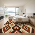 thumbnail image 3 of ODIKA 6'x9' Machine Washable Non-Slip Area Rug, Geometric Burnt Orange High Traffic Rug, Orange, 1279899, 3 of 7