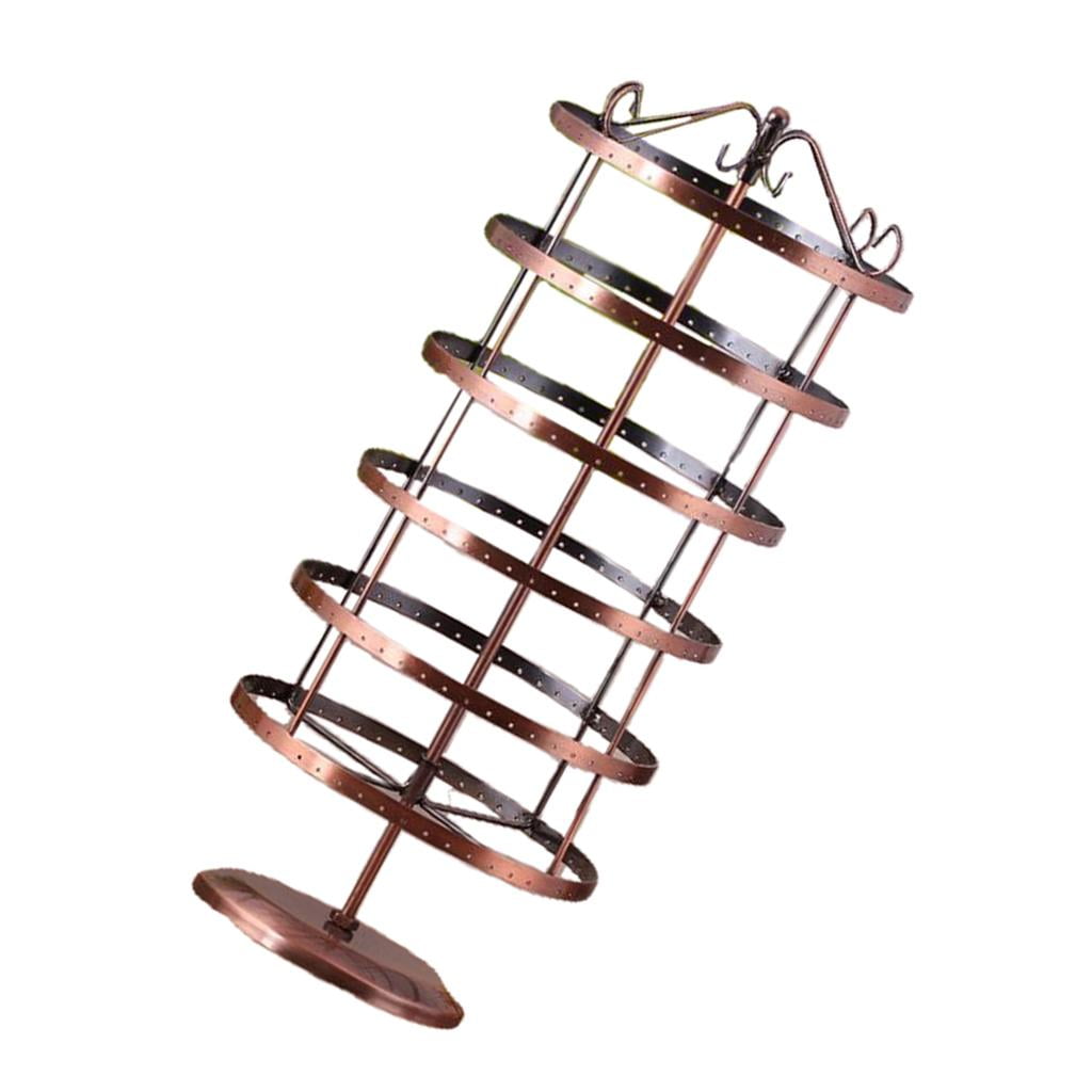Rotating Earrings Display Stand Holder Jewelry Organizer Hanging Rack Bronze