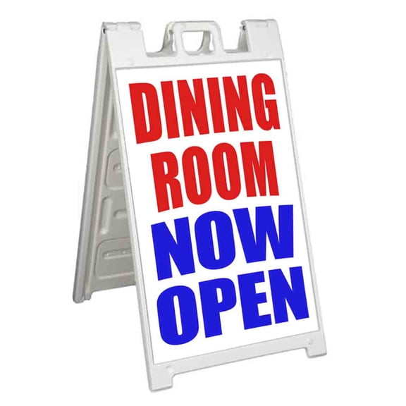 Dining Room Now Open (24" X 36") Standard A-Frame Signicade, Includes Decal Applied To Stand