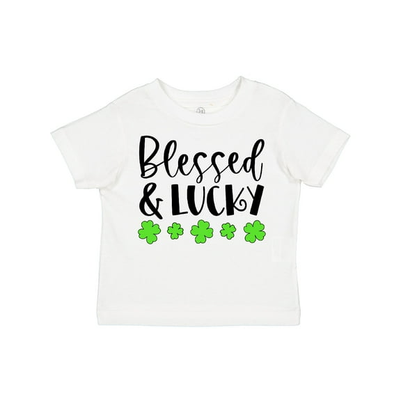 Inktastic Blessed and Lucky 4 Leaf Clovers St. Patrick's Day Boys or Girls Toddler T-Shirt
