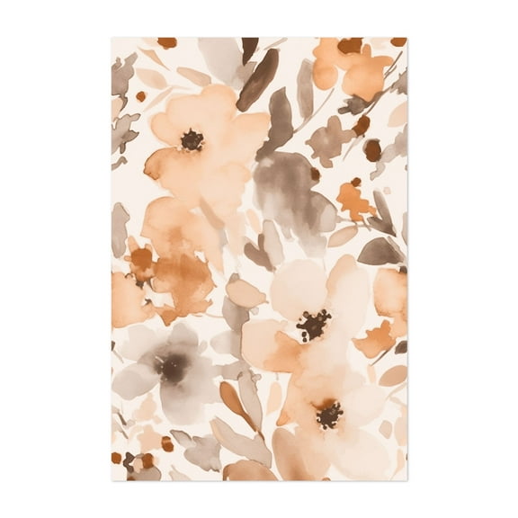 Floral Watercolor Whimsy Summer Meadow II - Painting Floral Abstract Botanical Pastel Minimalist Modern Art Unframed Wall Art Print 5 x 7 inches