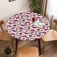 thumbnail image 5 of Aztec Geometric Elastic Fitted Round Table Cover Ethnic Pattern Waterproof Outdoor Tablecloth for Holiday Party, Picnic, Patio & Dining Fits Tables Up to 36"-44", 5 of 8