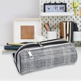 thumbnail image 4 of Pen+Gear Checked Pencil Pouch in Grey with White Stitched Pattern, 4 of 6