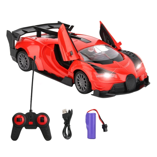Vogacara Coche de juguete RC con Control remoto, coche de carreras recargable, juguete inalámbrico de carreras de alta velocidad, coche de juguete para Juguetes Educativos Rojo Bugatti Vogacara FN000522-01B