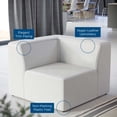 thumbnail image 4 of Sofa Corner Chair, Faux Vegan Leather, White, Modern Contemporary Urban Design, Living Lounge Room Hotel Lobby Hospitality, 4 of 8