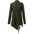 thumbnail image 2 of Poncho Cardigan pour Femmes Mode Ourlet Châle avec Franges Pull Décontracté Ample pour Dames, 2 of 5