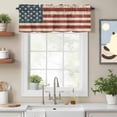 thumbnail image 2 of Vintage American Flag Valance Curtain Red Beige Stripes Retro Star Window Valances Rod Pocket Short Curtains Window Treatments for Kitchen Bedroom Bathroom Laundry 42" x 12", 2 of 9