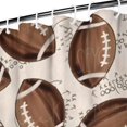 thumbnail image 3 of Brown Footballs on Beige Pattern Shower Curtain 72"x84" ,Bathroom Decorative Shower Curtains Set with 12 Hooks,Modern Waterproof Washable Shower Curtain, 3 of 6