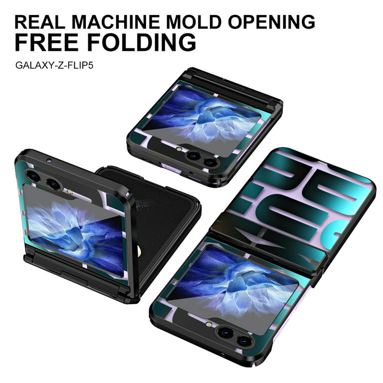 Phone Case Compatible Samsung Galaxy Z Flip 5 With Screen Protector For  Small Screen & Hinge, Outer Screen Protector
