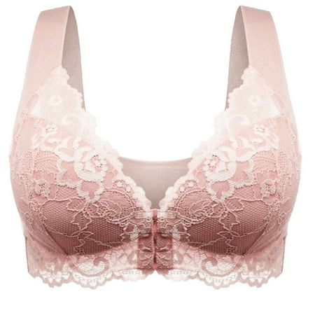 

Mishuowoti Women s Adjustable Sports Front Closure Extra-Elastic Breathable Lace Trim Bra