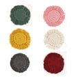 thumbnail image 1 of Posavasos para bebidas, juego de posavasos de algodón hechos a mano, posavasos bohemios con borlas, posavasos redondos tejidos, para tipos de tazas, 6 uds., 1 of 5