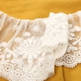 thumbnail image 4 of Little Girls Yellow Solid Colored White Lace Detail Cardigan 4/5, 4 of 7