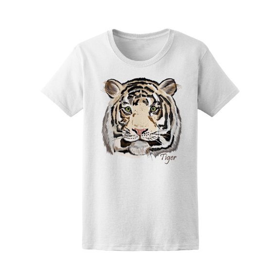 Hand Drawn Tiger Portrait Tee Men's -Image by Shutterstock