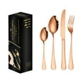 thumbnail image 2 of LHNFT Rose Gold Ware Set, Stainless Steel 24 Piece Flatware Set for 6, Cutlery Utensils Set Include Knife/Fork/Spoon Service for 6, Mirror Polished and Dishwasher Safe, 2 of 6